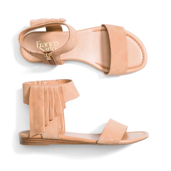 Franco Sarto Shoes - Franco Sarto Suede Glitter Ruffle Sandal